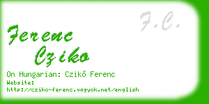 ferenc cziko business card